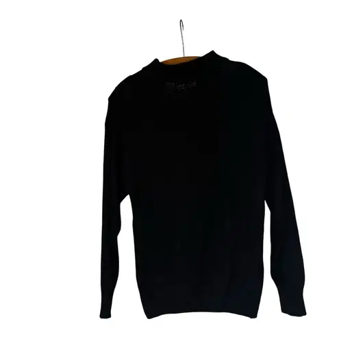 VTG 80s Anytime Glitz Jeweled Black Knit Sweater Silk Angora Nylon Size Small