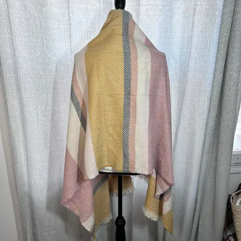 NWT Caffee Muti Color stripped Blanket Scarf Pink