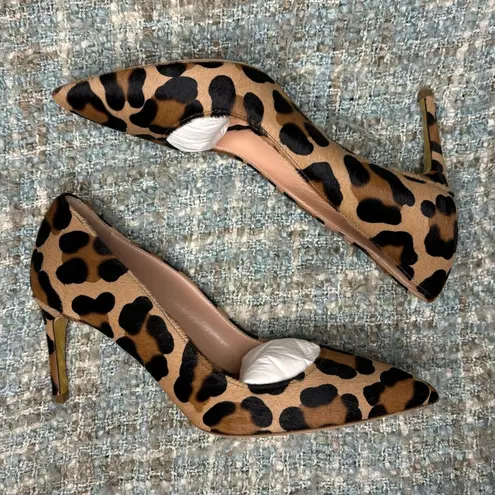Rupert Sanderson New Nada Leather Stiletto Heels in Leopard Pony Size 6