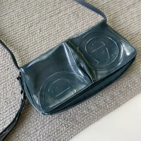 Etienne Aigner Vintage  Pompeii Blue Teal Patent Leather Mini Bag Clutch Purse