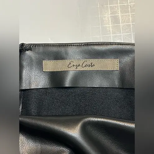 Enza Costa KNEE LENGTH LEATHER SKIRT, size S/1 Black