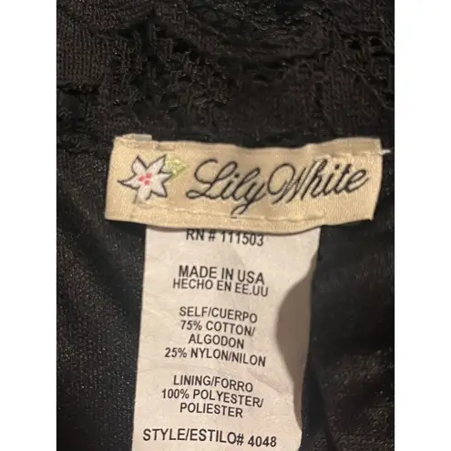 Lily White Leggings Womens XS Pants Black Lace Zip Back Tapered Ankle Cropped