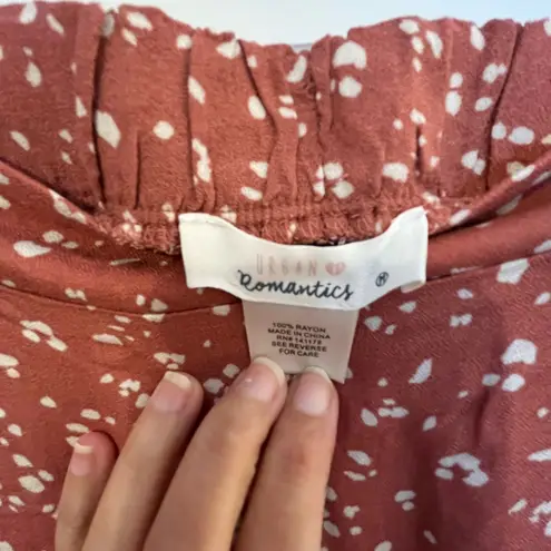 Urban Romantics Terracotta Floral Mini Skirt Peasant Babydoll Shorts Under