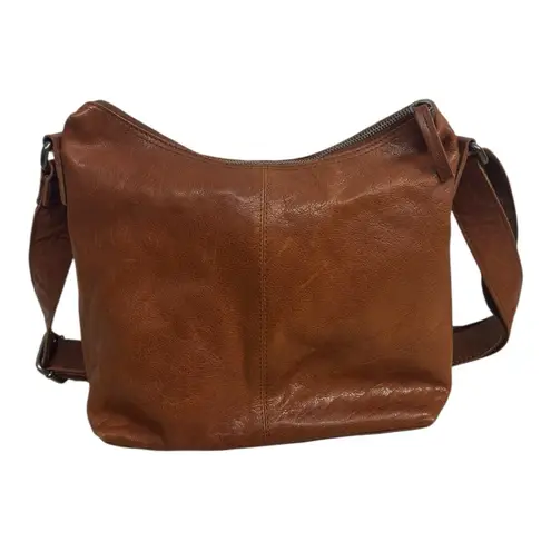 Spikes & Sparrow Brown Leather Shoulder Bag Purse Medium Crossbody 13”H x 11”L