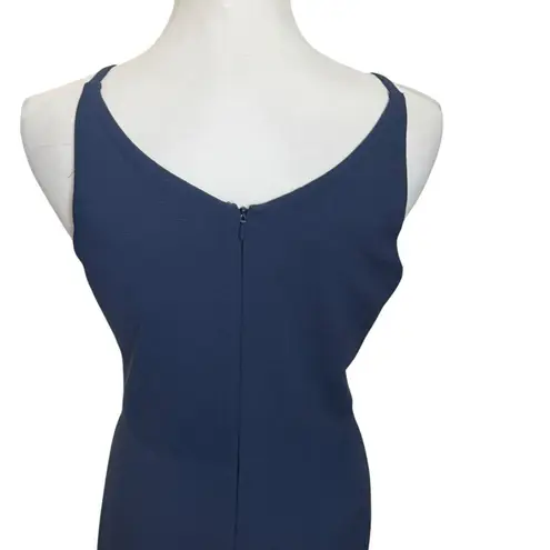 Dress the Population  Lyla Navy Midi Dress V-Neck Spaghetti Straps Size Medium