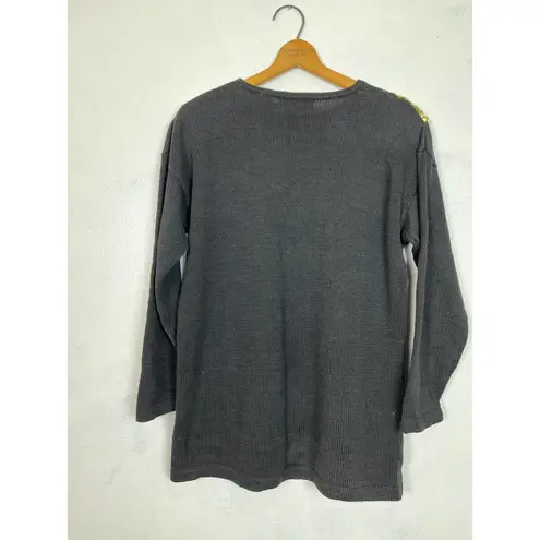 Vintage 80s Gold Sequin Beaded Sweater size Medium