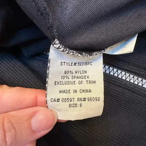 Cache Boca For  Women's Athletic Jogger Jacket Black & Grey Yoga Outdoor Size S