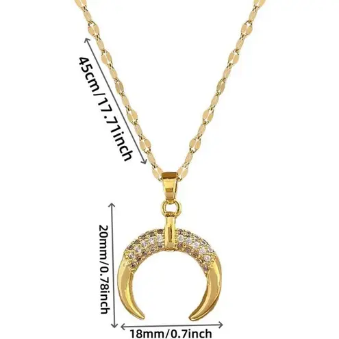 Boutique NEW Crescent Moon Pendant Necklace | 14k Gold Over Sterling