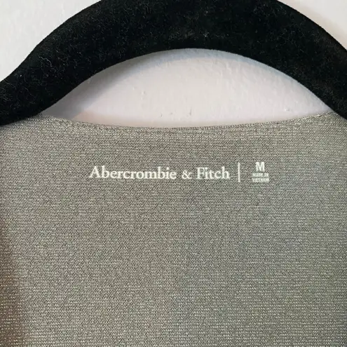 Abercrombie & Fitch  Silver Shimmer Sparkle V-neck Long Sleeve Bodysuit Medium