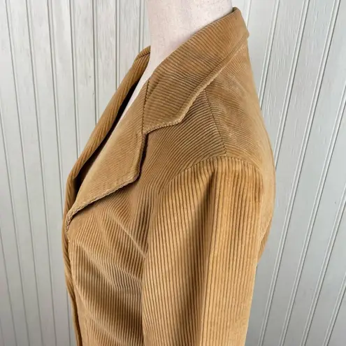 Vintage 70s Happy Legs Tan Corduroy Blazer Jacket Women's Size 13 Retro Hippie