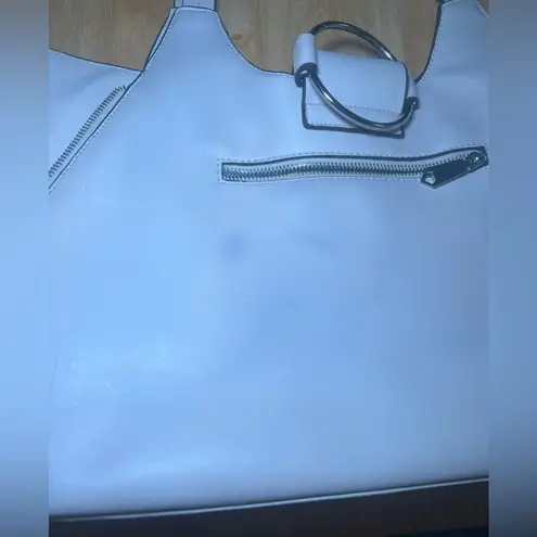 BCBG White/Ivory/Cream Handbag Purse Faux Leather Tote Shoulder Bag White