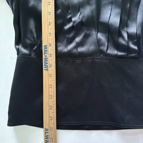 Vintage Escada Margaretha Ley Black Silk Blouse Long Sleeve Front Pleats Sz 36