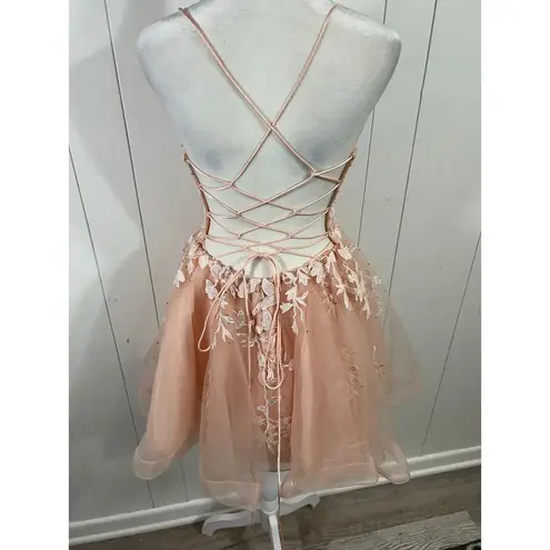 Amelia Couture 7013S in pastel peach. Size 10. Orange - Image 4
