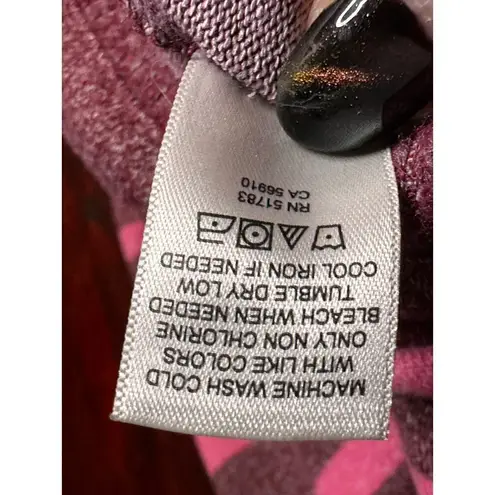 Maurice's  Women's Size Large Pink Burgundy Striped Collared Relaxed Oversized Top