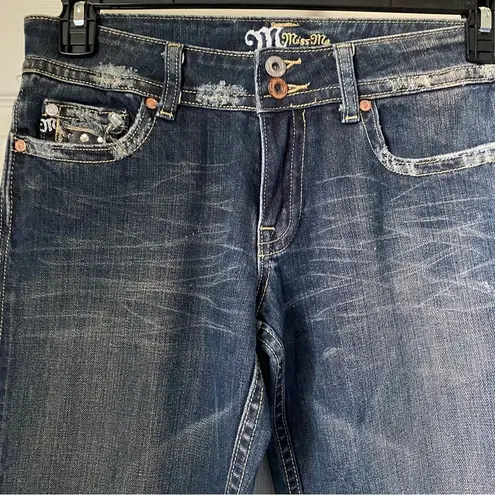 Miss Me  Size 29 boot cut Blue jeans Faux diamonds with Flap pockets de…