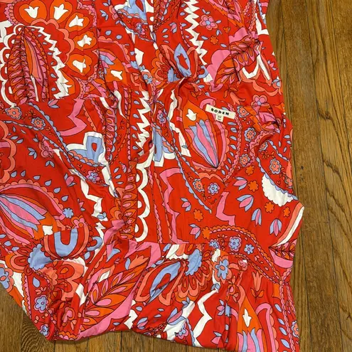 Boden Sylvia jersey maxi dress in flame scarlett floral like new size 4 vacation Red