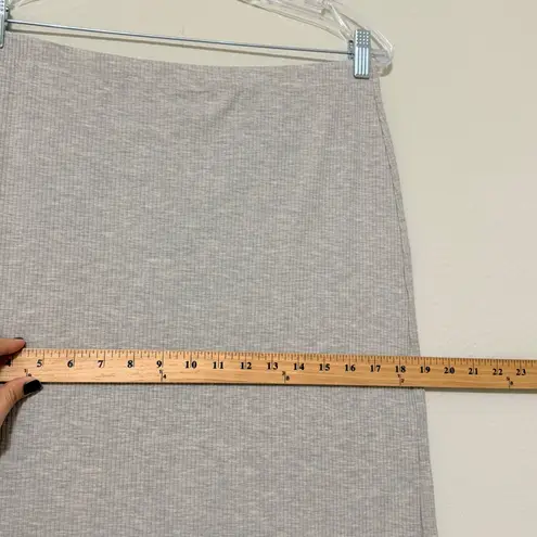 Reformation  Ribbed Tencel Midi Skirt XL Beige Heathered Stretch Soft Minimalist - Image 9