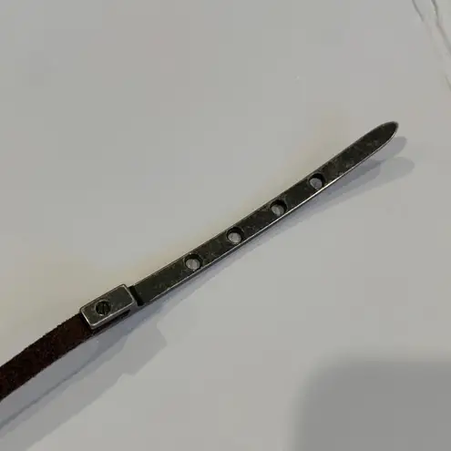 Pewter Gray Women’s Medium Skinny Leather Casual Wrap Belt Black