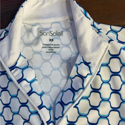 San Soleil Sleeveless 1/4 Zip Mock Neck UV 50 Dress ~ Size XS 💚🍄 Blue