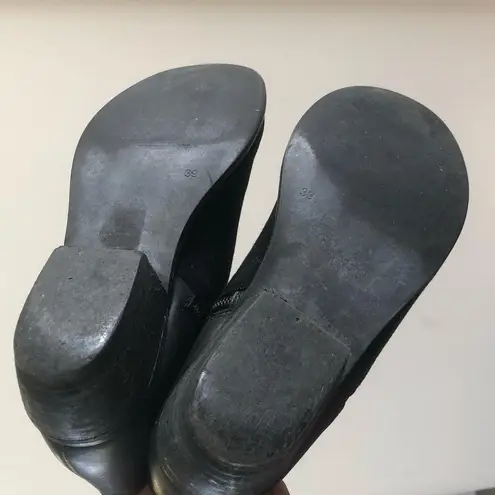 Dune London Penelope Black Leather Ankle Bootie 39/8