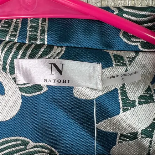 Natori N Size Small Chrysanthemum Long Sleeve Lined Jacket With Cuff Slit