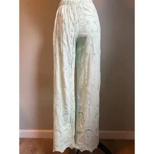 Young fabulous & broke Mint Green Eyelet Pants Tie Beach Cover Up Xs boho fairy