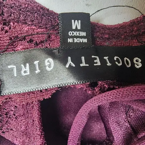 Society Girl  Plum Purple Strappy Back Lace Bralette (M)