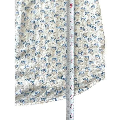 Kori America Peasant Popover V Neck Long Sleeve Shirt Small Cottagecore Coquette White