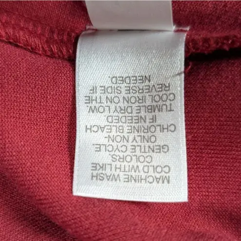 Pure Jill Velour Tunic Dress Womens XS Shift Holiday Pockets Pima Cotton Red