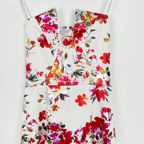 Black Halo NWT Eve Lena Sheath Midi Dress in Floral Fire Blossom Size 2 NEW