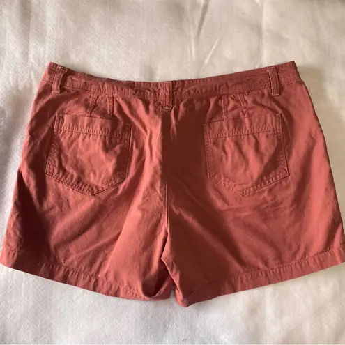 Natural Reflections plus size twill cotton shorts coral Terracotta mid rise