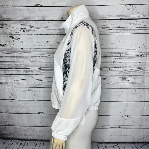 Zyia NWT Size XL White - Marble Print Packable Mesh Jacket & Shoulder Bag