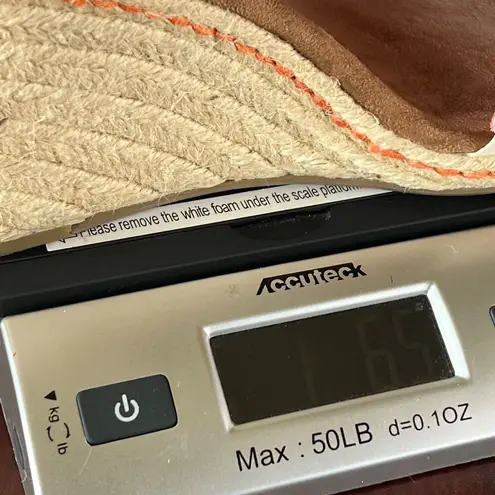 Toms  Sandals Womens 8.5 Orange Tangerine Clarissa Canvas Espadrille Wedge Heels