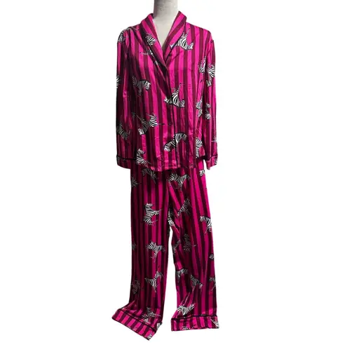 Room Service Zebra Stripe Pajama Set – Size L – Excellent Condition Pink Size L