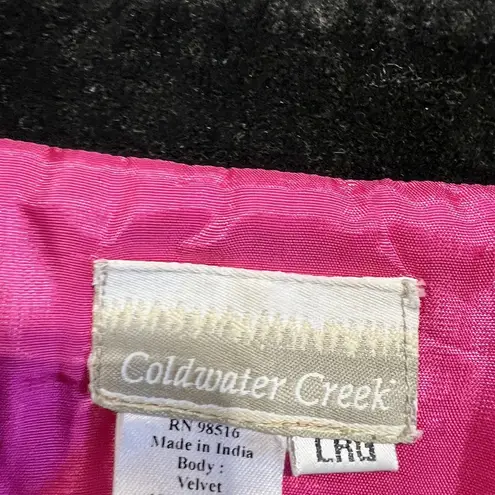 Coldwater Creek Womens Velvet Blazer Size L Multicolor Floral Embellished Art