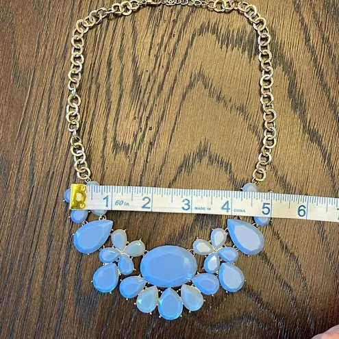 Francesca’s Statement Necklace Blue Acrylic Stone Flowers‎ Blue