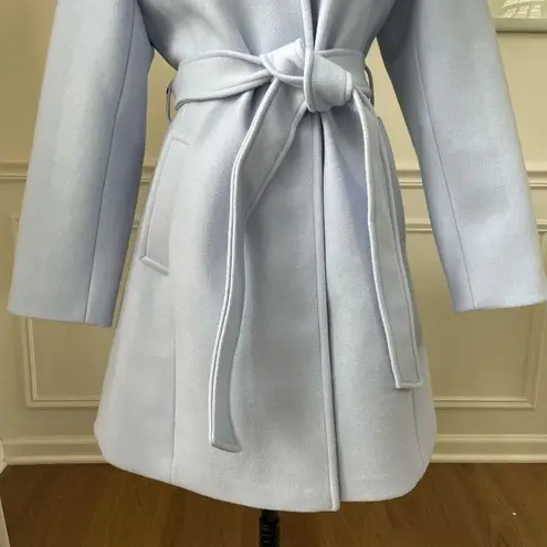 Nine West NWOT  Periwinkle Blue Belted Pea Coat Trench Coat L