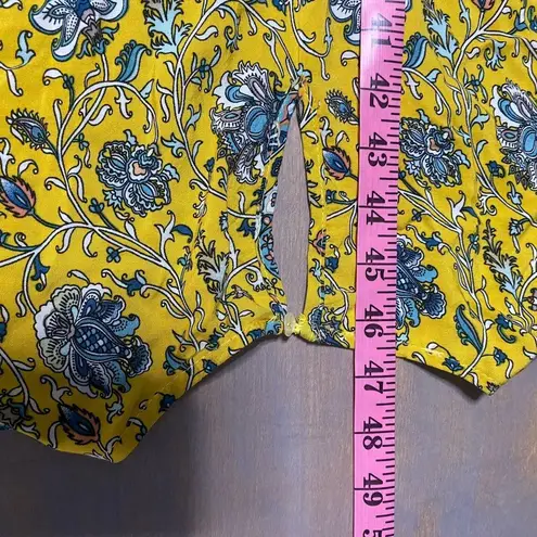 Umgee  hi low hem dress, yellow paisley, ruffled sleeves, size small‎