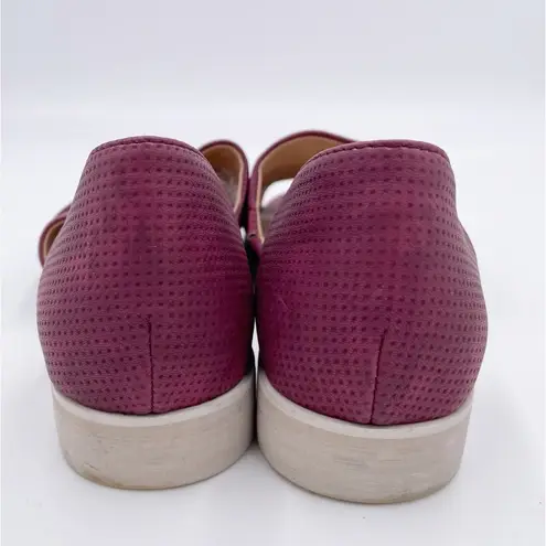 Journee Collection Helena Open Toe Flats Wine Maroon Laser Cut Women's Size 10