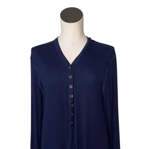 Robin Piccone NWT Amy Long Sleeve Cover-Up Tunic Medium, NAVY Medium