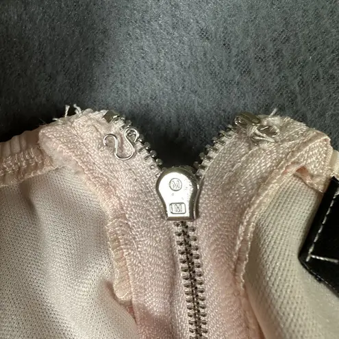 Anna Grace Dress Womens Large Pink Puff Sleeve Square Neck Sheer Overlay Party