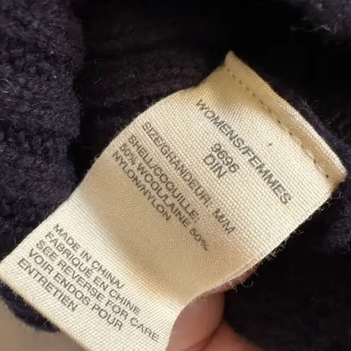 Woolrich Womens Wool Raven Navy Chunky Cable Knit Sweater Vest sz M Cozy Cabin