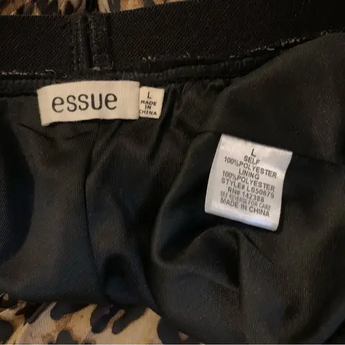 Essue animal print elastic waist midi skirt size Large
