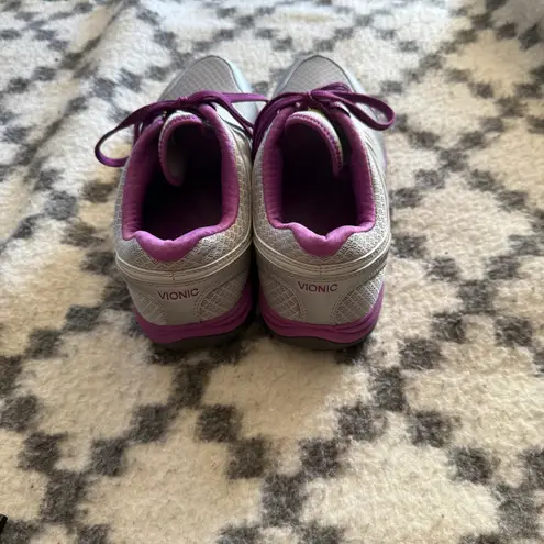 Vionic Venture Sneakers Women’s 9.5 Gray Purple Mesh Orthotic Comfort Shoes