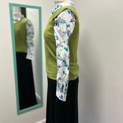 Vintage Silk Blend Green Sweater Vest Size 10