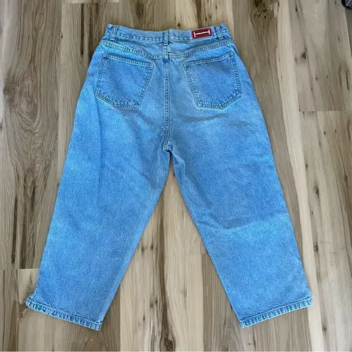 Vintage Halston high relaxed cropped mom jean 12 Blue