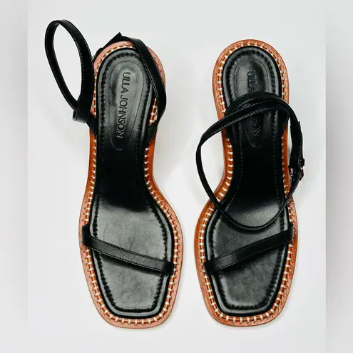 Ulla Johnson Lina Black Brown High Heel Sandal Shoes Size 41 NWOB