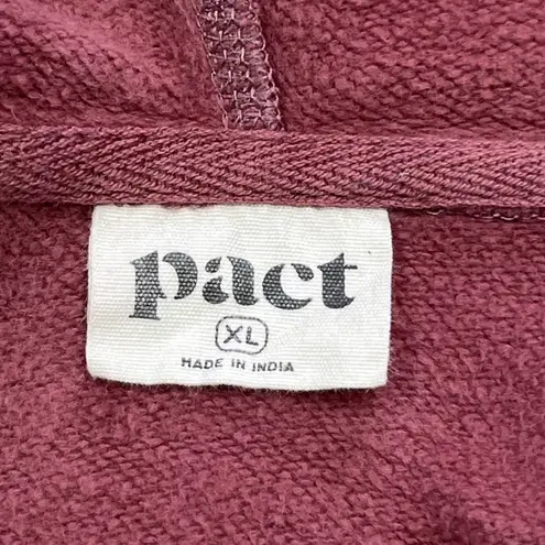 Pact Full Zip Hoodie Women’s XL Dusty Rose Organic Cotton Sustainable Athletic