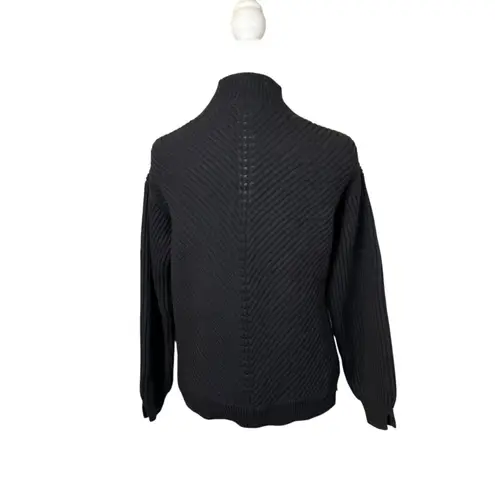 Marine layer Black Skylar Sweater Womens XS Turtleneck Cotton Wool Blend Ribbed