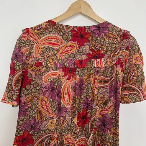 Johnny Was Jade Paisley Midi Dress Pink Multi Dress Small